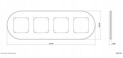 Attēls no Karlik Ramka uniwersalna poczwórna okrga - efekt szka (ramka: szara spód: grafitowy mat) 15-28-IRSO-4