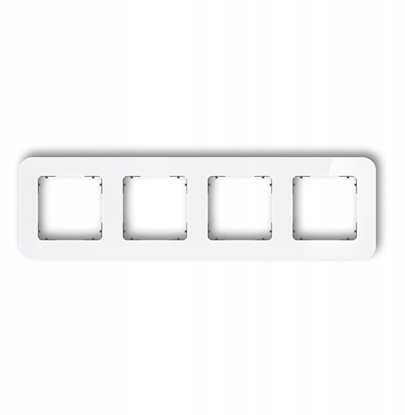 Attēls no Karlik Ramka uniwersalna poczwórna zaokrglona - efekt szka (ramka: biaa spód: grafitowy mat) 0-28-IRSZ-4