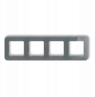 Attēls no Karlik Ramka uniwersalna poczwórna zaokrglona - efekt szka (ramka: grafitowa spód: biay) 28-0-IRSZ-4