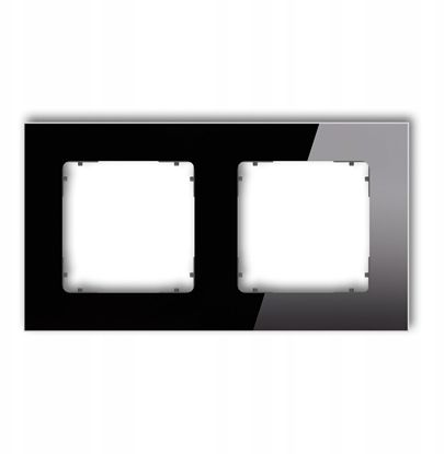 Attēls no Karlik Ramka uniwersalna podwójna kwadratowa - efekt szka (ramka: czarna spód: grafitowy mat) 12-28-IRSK-2