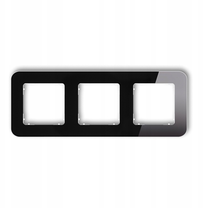 Attēls no Karlik Ramka uniwersalna potrójna zaokrglona - efekt szka (ramka: czarna spód: biay) 12-0-IRSZ-3