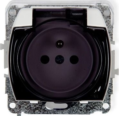 Attēls no Karlik TREND Gniazdo bryzgoszczelne z/u (klapka dymna) biay GPB-1zd