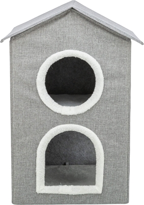 Picture of Kimy, domek, dla kota, jasnoszary, 47 x67 x 47 cm, dwupitrowy