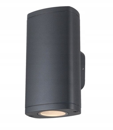 Attēls no Kinkiet Kanlux Oprawa ZEVI EL 2GU10 G 2xmax 10W IP54 elewacyjna podwójna zczka kinkiet szary 38883