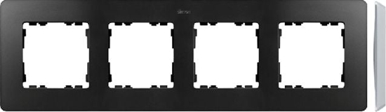 Изображение Kontakt-Simon Detail 82 ramka poczwórna metal grafit/podstawa aluminium (8201640-240)