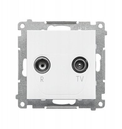 Attēls no Kontakt-Simon Gniazdo antenowe R-TV zakoczeniowe 10 dB do gniazd przelotowych (modu). 1x Wejcie: 5862 MHz Biay mat TAZ.01/111