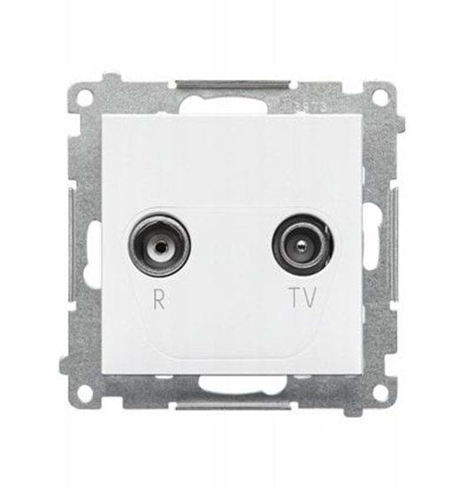 Изображение Kontakt-Simon Gniazdo antenowe R-TV zakoczeniowe 10 dB do gniazd przelotowych (modu). 1x Wejcie: 5862 MHz Biay mat TAZ.01/111