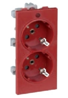 Attēls no Kontakt-Simon Gniazdo CIMA podwójne z/u 16A IP20 czerwone - S2/6