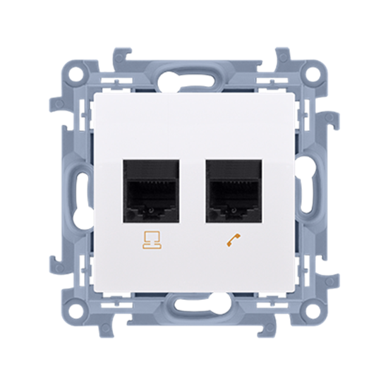 Picture of Kontakt-Simon Gniazdo komputerowe podwójne ekranowane RJ45 kategoria 6 biay (C62E.01/11)