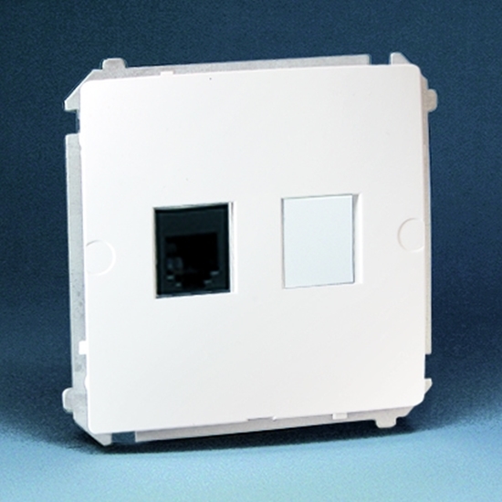 Picture of Kontakt-Simon Gniazdo komputerowe pojedyncze BASIC MODU RJ45 kat.6 z przeson biae - BM61.01/11