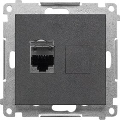 Attēls no Kontakt-Simon Gniazdo komputerowe RJ45 Kontakt-Simon 55 T61.01/116 pojedyncze kategoria 6, z przeson przeciwkurzow modu grafitowy mat