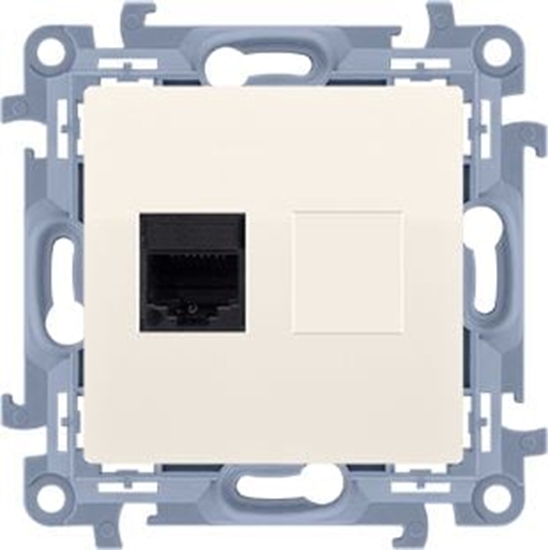 Изображение Kontakt-Simon Gniazdo komputerowe Simon 10 pojedyncze RJ45 kat. 6 kremowy (C61.01/41)
