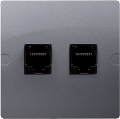 Изображение Kontakt-Simon Gniazdo komputerowe Simon Basic podwójne RJ45 kat. 5e inox (BMF52.02/21)