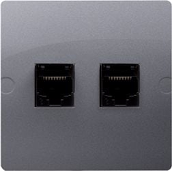 Изображение Kontakt-Simon Gniazdo komputerowe Simon Basic podwójne RJ45 kat. 5e inox (BMF52.02/21)