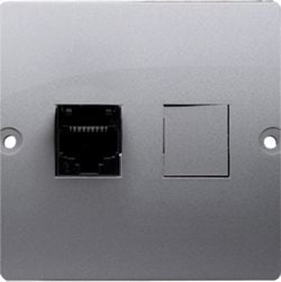 Изображение Kontakt-Simon Gniazdo komputerowe Simon Basic pojedyncze RJ45 kat. 5e inox (BMF51.02/21)