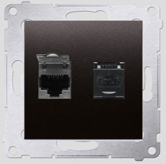 Picture of Kontakt-Simon Gniazdo komputerowe SIMON54 podwójne 2xRJ45 kat.6 z przeson antracyt - D62.01/48