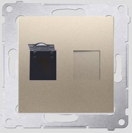 Изображение Kontakt-Simon Gniazdo komputerowe SIMON54 pojedyncze RJ45 kat.6 z przeson zote - D61.01/44