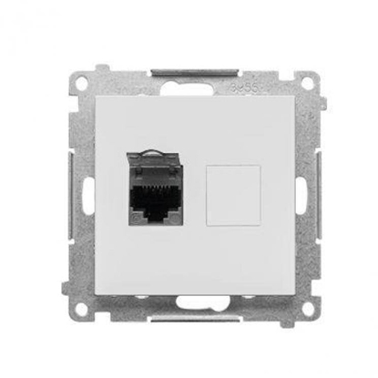 Attēls no Kontakt-Simon Gniazdo komputerowe single RJ45 kategoria 6, z przeson dustproof (modu) light gray mat T61.01/114