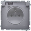Picture of Kontakt-Simon Gniazdo pojedyncze Basic z/u IP44 z przesonami i klapk srebro mat (BMGZ1Bz.01/43A)