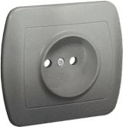 Изображение Kontakt-Simon Gniazdo pojedyncze Simon Akord bez uziemienia 16A aluminium (AG1e/26)