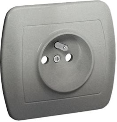 Attēls no Kontakt-Simon Gniazdo pojedyncze Simon Akord z uziemieniem 16A aluminium (AGZ1e/26)