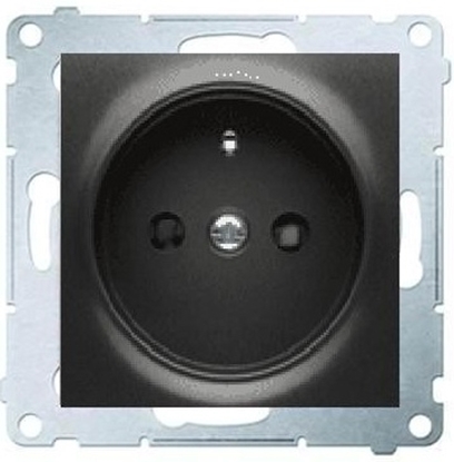 Attēls no Kontakt-Simon Gniazdo pojedyncze SIMON54 z/u 16A IP20 z przeson torów antracyt - DGZ1CZ.01/48