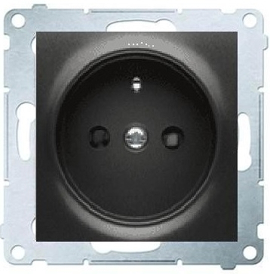 Picture of Kontakt-Simon Gniazdo pojedyncze SIMON54 z/u 16A IP20 z przeson torów antracyt - DGZ1CZ.01/48