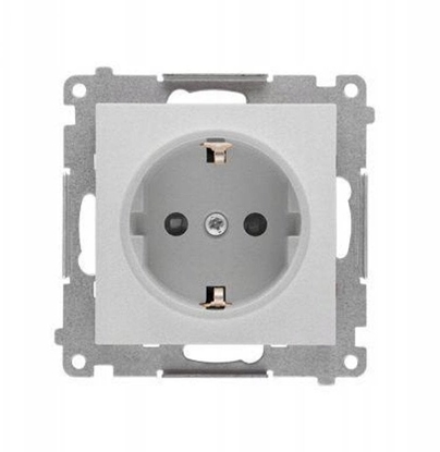 Изображение Kontakt-Simon Gniazdo Schuko z osonami (modu) 16 A, 250 V~, szybkozcza Aluminium mat TGSZ1CZ.01/143