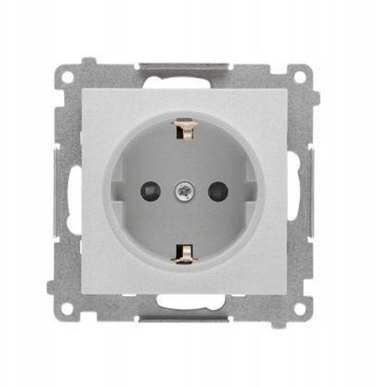 Изображение Kontakt-Simon Gniazdo Schuko z osonami (modu) 16 A, 250 V~, szybkozcza Aluminium mat TGSZ1CZ.01/143
