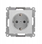 Attēls no Kontakt-Simon Gniazdo Schuko z osonami (modu) 16 A, 250 V~, szybkozcza Aluminium mat TGSZ1CZ.01/143