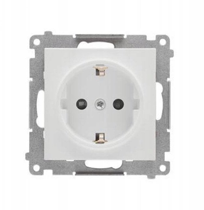 Изображение Kontakt-Simon Gniazdo Schuko z przesonami (modu) 16 A, 250 V~, szybkozcze jasnoszary mat TGSZ1CZ.01/114
