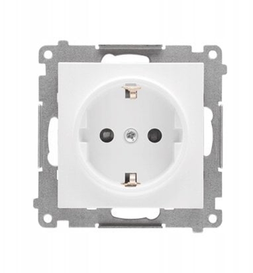 Picture of Kontakt-Simon Gniazdo Schuko z przesonami szybkozcza matowy biay (modu) 16 A, 250 V~ TGSZ1CZ.01/111