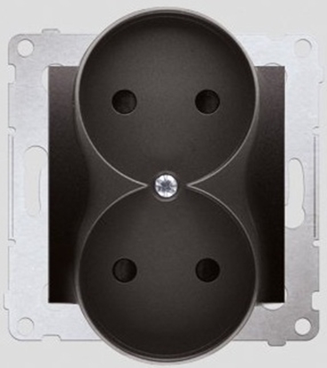 Picture of Kontakt-Simon Gniazdo SIMON54 podwójne b/u 16A IP20 z przeson antracyt - DG2MZ.01/48