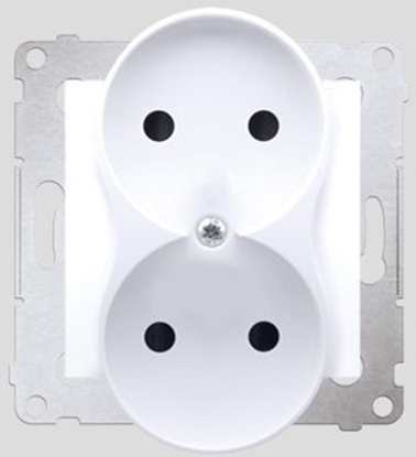 Picture of Kontakt-Simon Gniazdo SIMON54 podwójne b/u 16A IP20 z przeson biae - DG2MZ.01/11