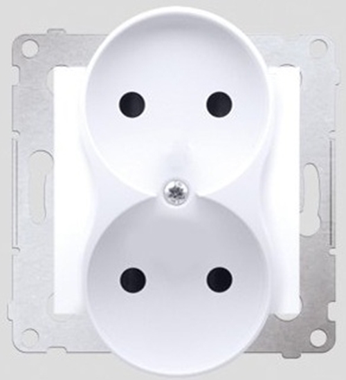 Picture of Kontakt-Simon Gniazdo SIMON54 podwójne b/u 16A IP20 z przeson biae - DG2MZ.01/11