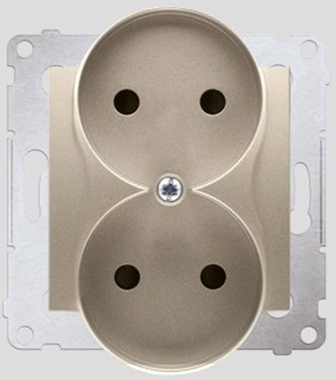 Picture of Kontakt-Simon Gniazdo SIMON54 podwójne b/u 16A IP20 z przeson zote - DG2MZ.01/44