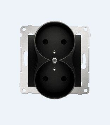 Picture of Kontakt-Simon Gniazdo SIMON54 podwójne z/u 16A IP20 z przeson antracyt - DGZ2MZ.01/48