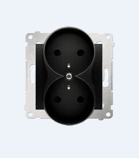 Picture of Kontakt-Simon Gniazdo SIMON54 podwójne z/u 16A IP20 z przeson antracyt - DGZ2MZ.01/48