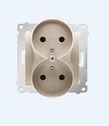 Picture of Kontakt-Simon Gniazdo SIMON54 podwójne z/u 16A IP20 z przeson zote - DGZ2MZ.01/44