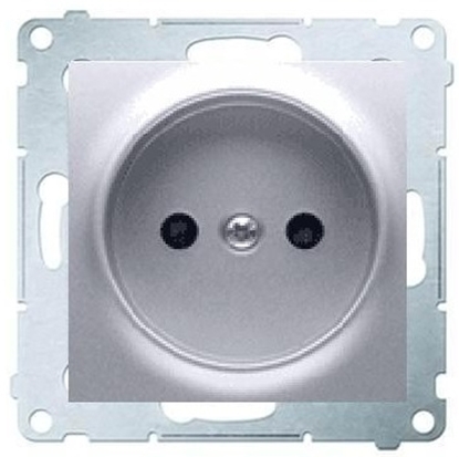 Picture of Kontakt-Simon Gniazdo SIMON54 pojedyncze b/u 16A IP20 z przeson srebrne - DG1Z.01/43