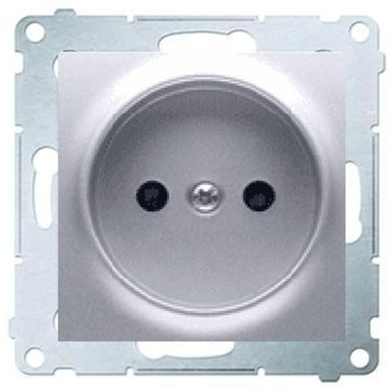 Picture of Kontakt-Simon Gniazdo SIMON54 pojedyncze b/u 16A IP20 z przeson srebrne - DG1Z.01/43