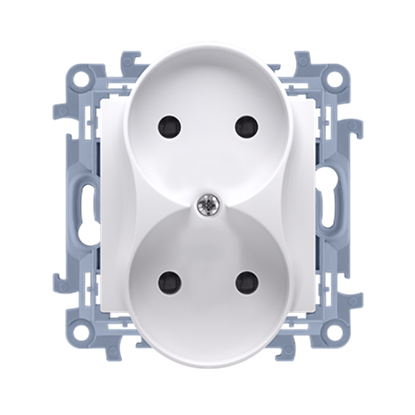 Attēls no Kontakt-Simon Gniazdo wtyczkowe podwójne bez uziemienia biay 16A (CG2M.01/11)