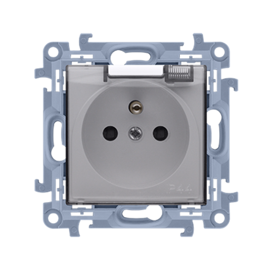 Picture of Kontakt-Simon Gniazdo wtyczkowe pojedyncze do wersji IP44 z przesonami z uszczelk i klapka transparentn biay 16A (CGZ1BZ.01/11A)