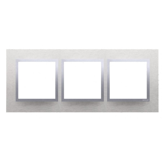 Изображение Kontakt-Simon Ramka potrójna SIMON54 NATURE metalowa inox klasyczny - DRN3/77