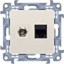 Picture of Kontakt-Simon Simon 10 Gniazdo antenowe + komputerowe typu F + RJ45 kat.5e krem CASFRJ455.01/41