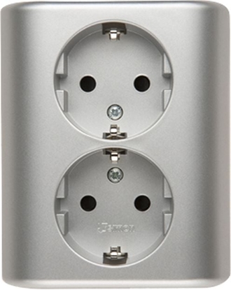 Изображение Kontakt-Simon Simon 54 Gniazdo podwójne Schuko podtynkowe z przesonami wersja skandynawska 16A 250V biae EGSZ2SPZ/11