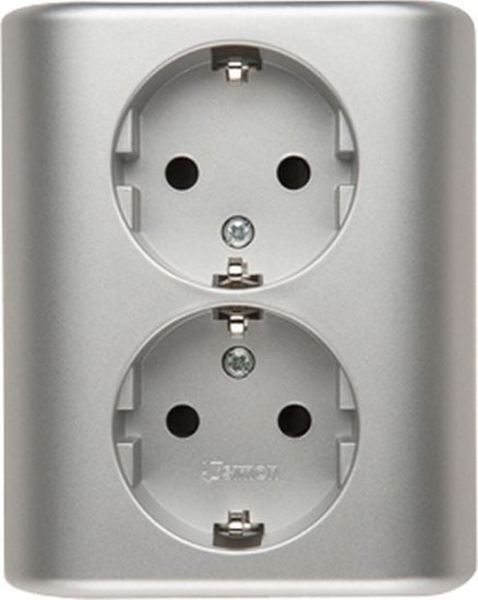 Изображение Kontakt-Simon Simon 54 Gniazdo podwójne Schuko podtynkowe z przesonami wersja skandynawska 16A 250V biae EGSZ2SPZ/11