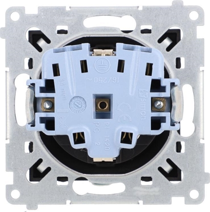 Изображение Kontakt-Simon Simon 54 Gniazdo Schuko z przesonami (modu) 16A 250V szybkozcza czarny mat DGSz1CZ.01/49