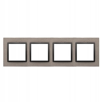 Attēls no Kontakt-Simon Simon 54 Nature* Ramka 4-krotna betonowa, Czarny Charakter DRN4/98