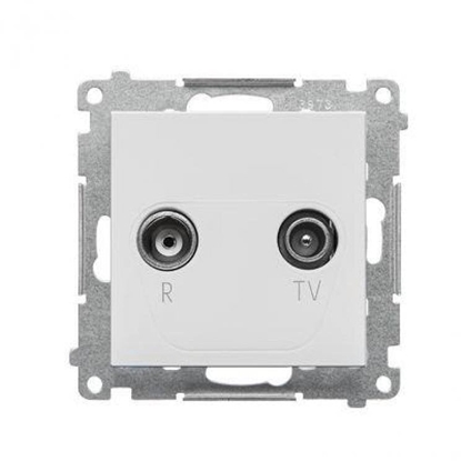 Изображение Kontakt-Simon Simon 55 Gniazdo antenowe R-TV kocowe separowane (modu). 1x Wejcie: 5862 MHz jasnoszary mat TAK.01/114